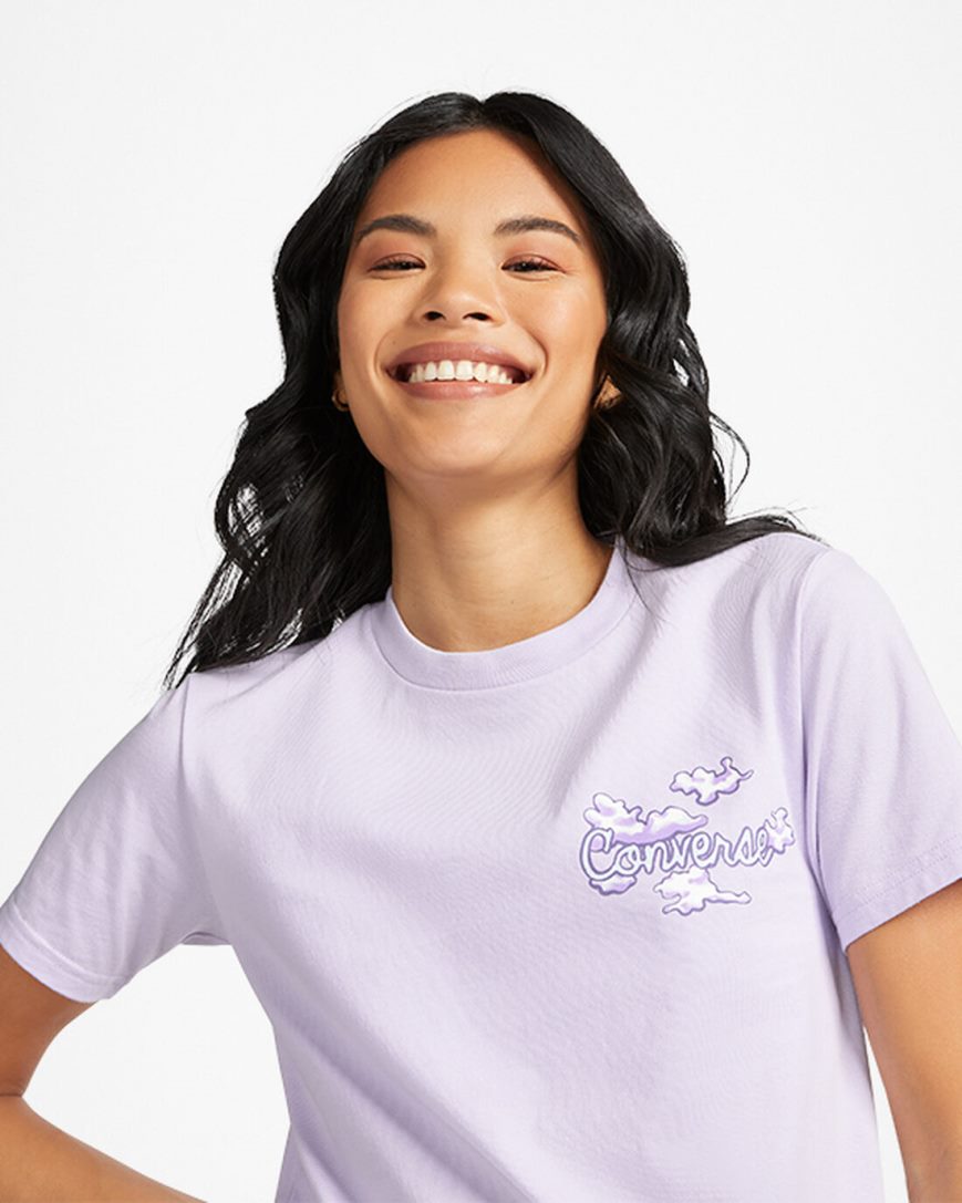 Women's Converse Dreamer Graphic T-Shirts Purple | AU 563E9B